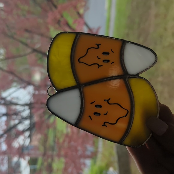 Stained Glass Candy Corn Sun Catcher - Picture 3 of 3